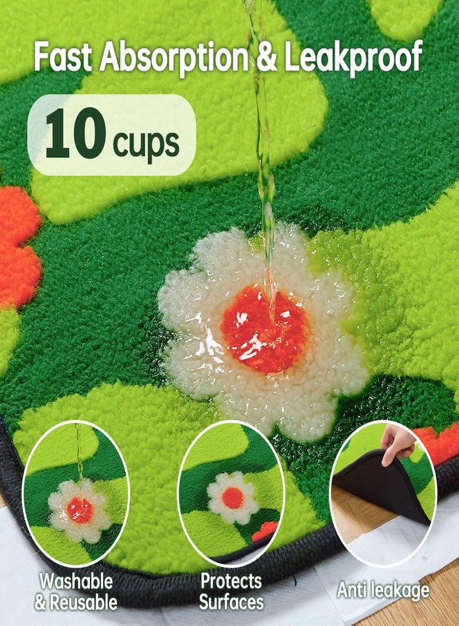 Qeils Reusable Puppy Pads for Small Dogs, Washable Pee Pads with Non-Slip , Absorbent Leakproof Mat for Crates, Playpens, Pet Beds & Whelping, Indoor Potty Training Grass Green, 31"x36", 2 Pack - Image 2